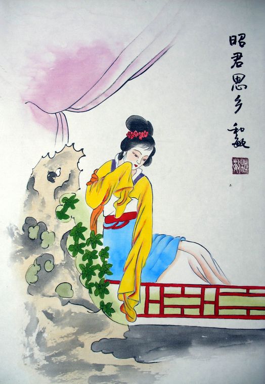 工笔画侍女